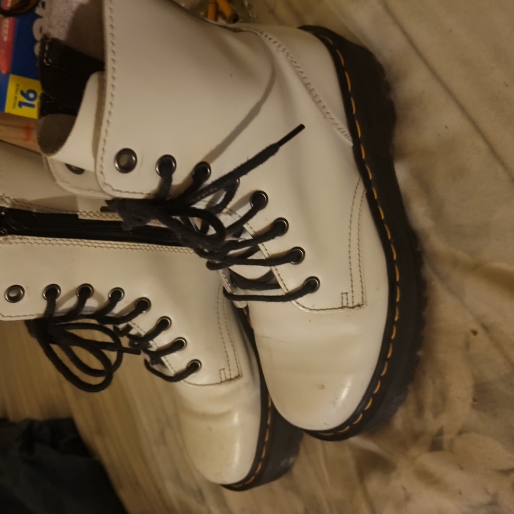 Dr. Martens Jadon Boots in White and Black